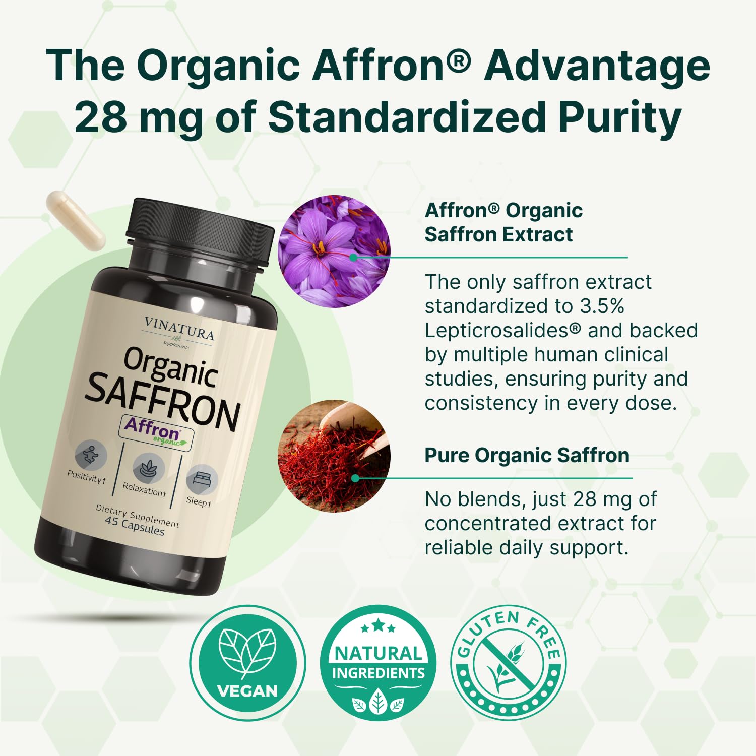 VINATURA Saffron Supplement - Vegan Saffron Extract

