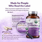 Purity Labs Trans-Resveratrol Supplement - Wellness Support

