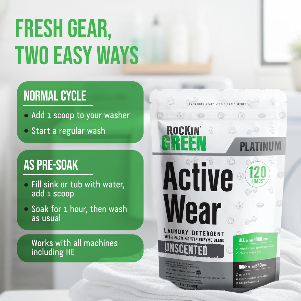 Rockin' Green Laundry Detergent - Plant-Based Odor Fighter

