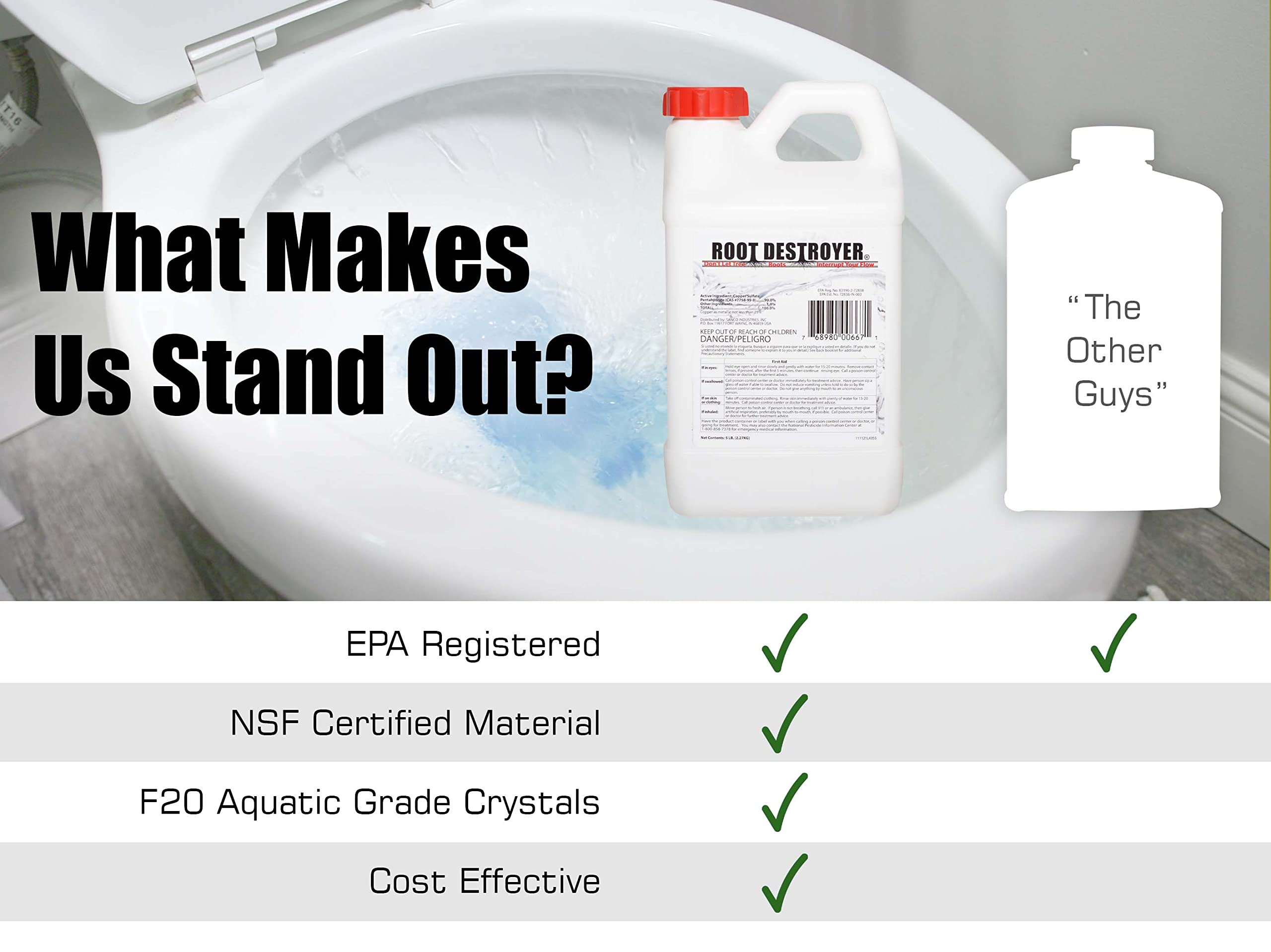 Root Destroyer Copper Sulfate Root Killer for Sewer Lines

