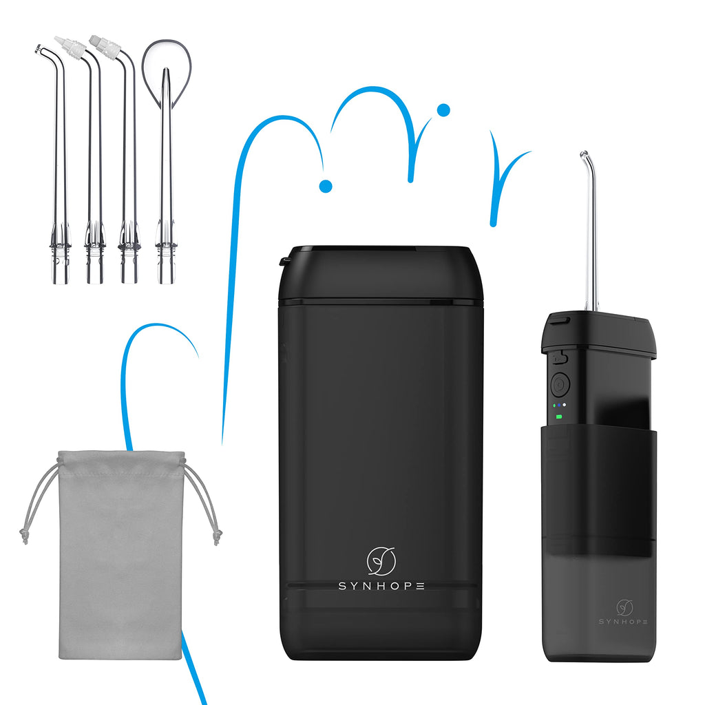 SYNHOPE Water Flosser Portable Cordless Oral Irrigator with Telescopic Tank