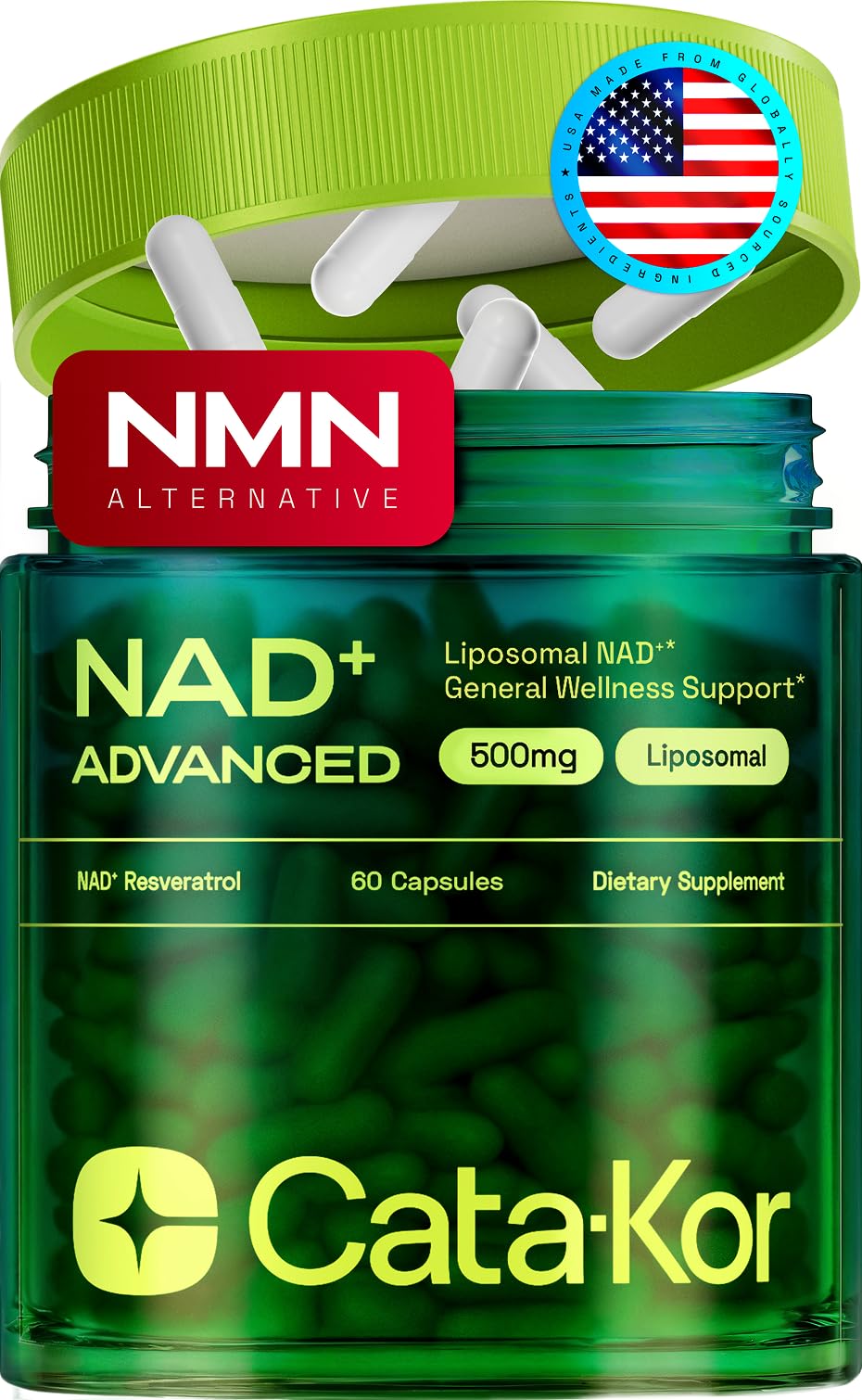 Cata-Kor Liposomal NAD Supplement with Resveratrol – Advanced NAD+ Support