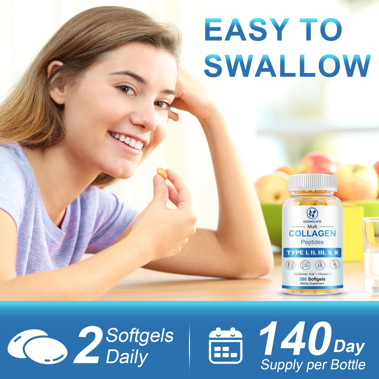 SIGNILIFE Multi Collagen Peptides for Skin Hair Nails

