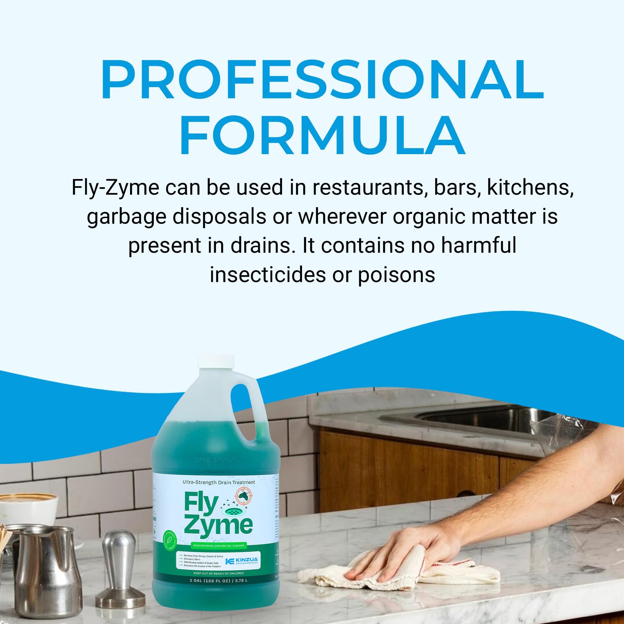Fly-Zyme Enzyme Drain Cleaner Gel for Pipes & Fruit Flies


