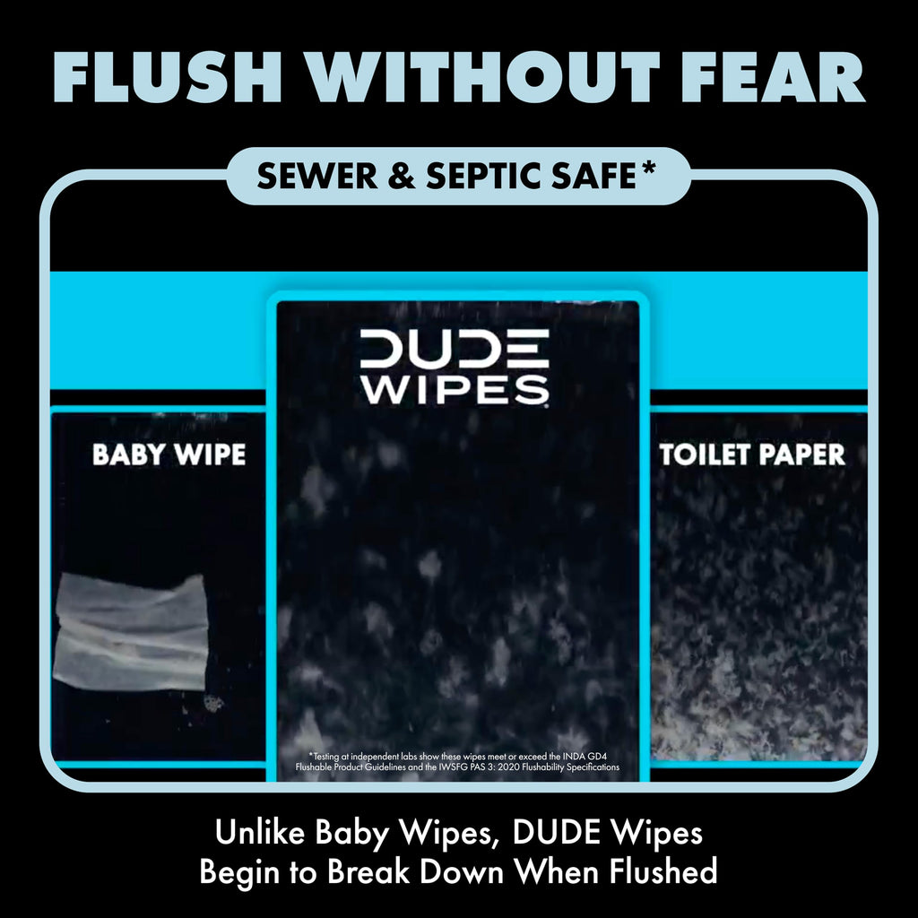DUDE Wipes Medicated Witch Hazel Flushable Wipes


