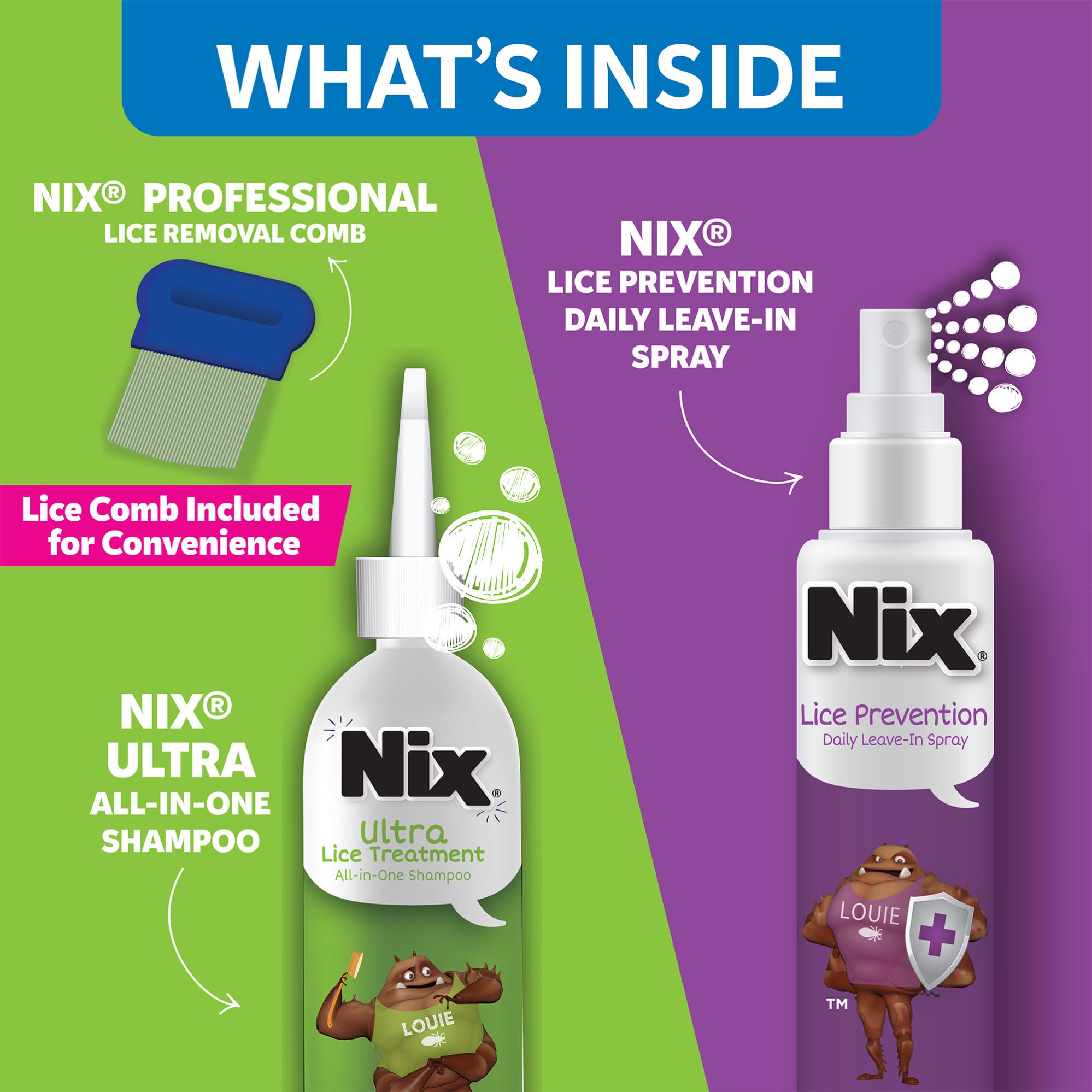 Nix Ultra Lice Treatment & Prevention Kit - Shampoo, Comb

