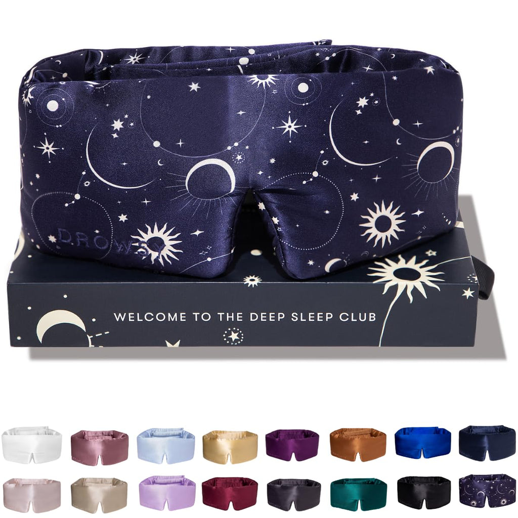 DROWSY Silk Sleep Mask - Face-hugging, padded cocoon in pure Mulberry silk
