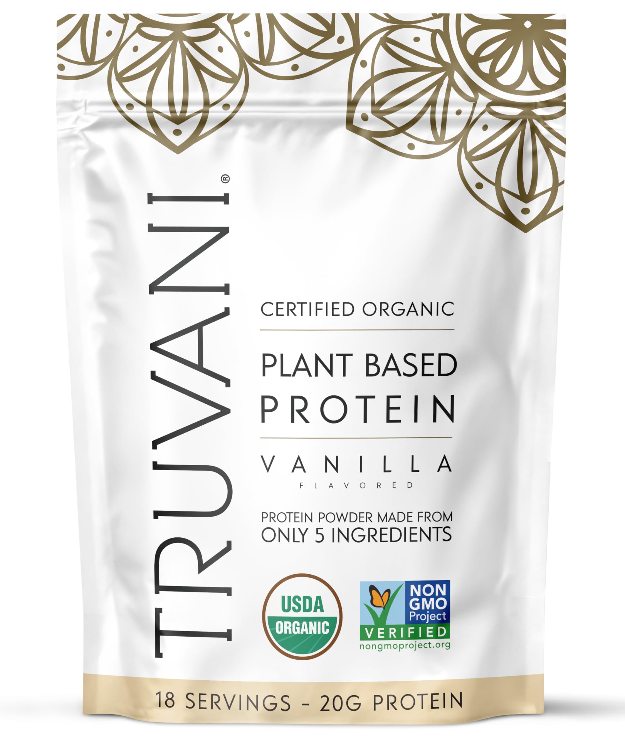 Truvani Organic Plant Based Protein Powder Pea Protein

