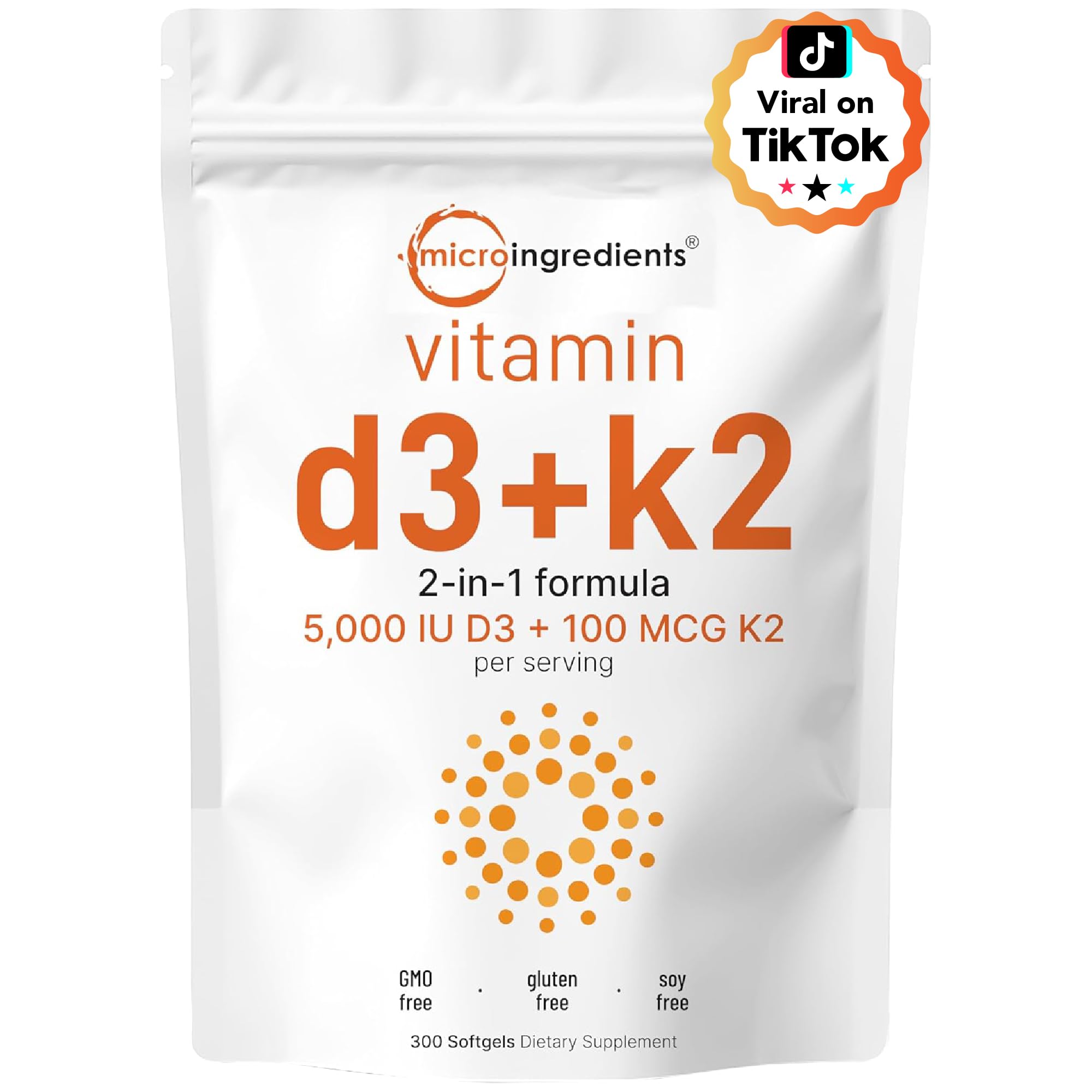 Micro Ingredients Vitamin D3 + K2 MK-7 2-in-1 Complex

