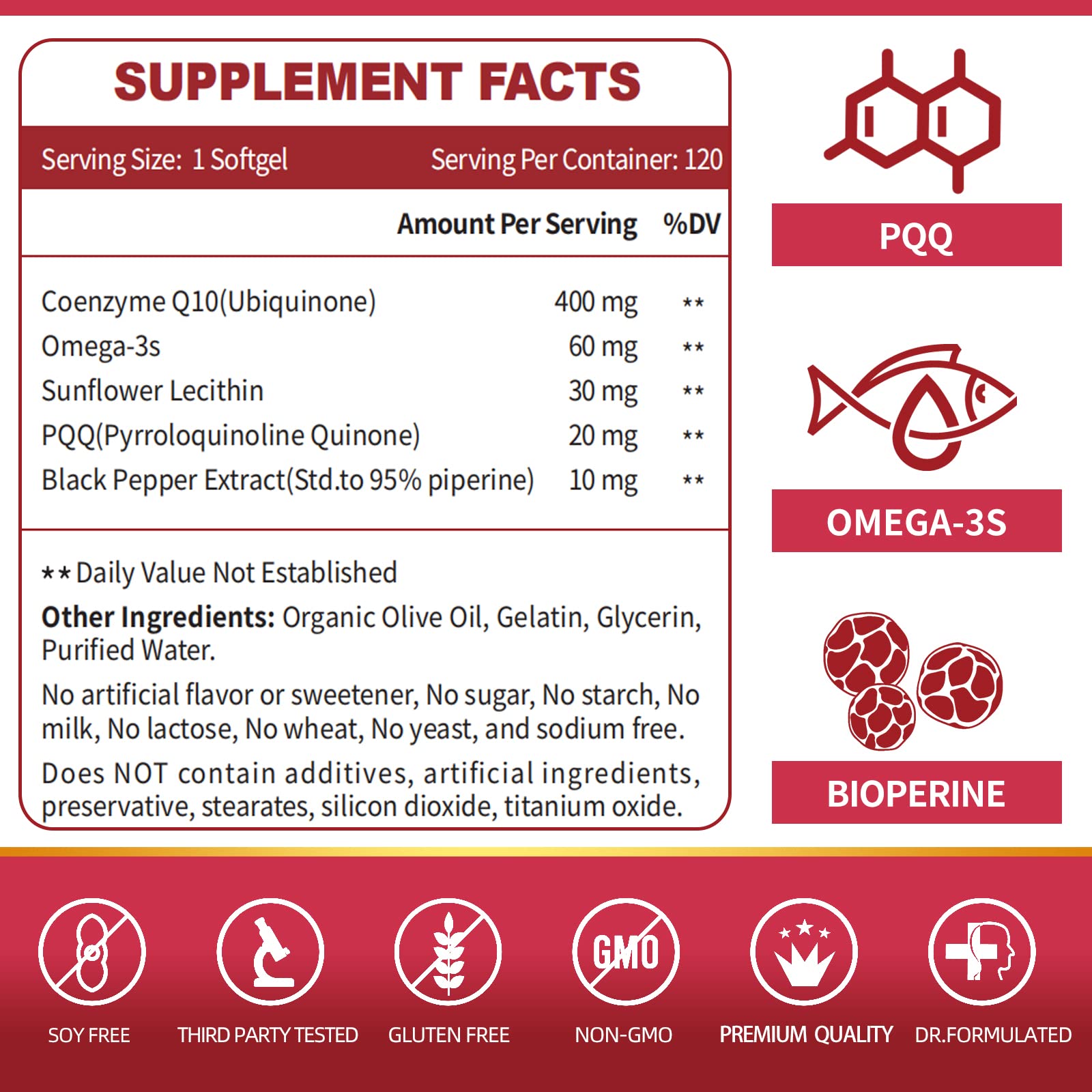 ZEBORA CoQ10 Softgels for Heart Health and Energy

