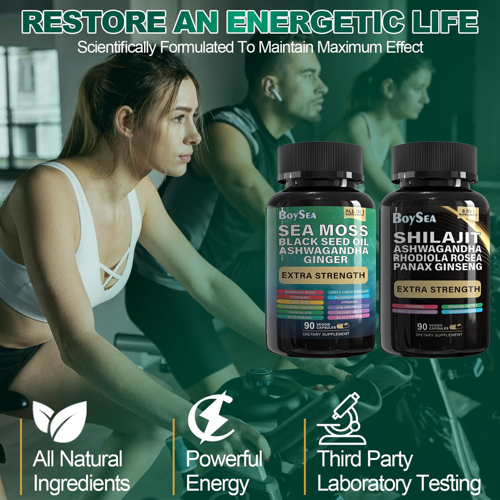Boysea Shilajit & Sea Moss Bundle | All-in-One Supplements

