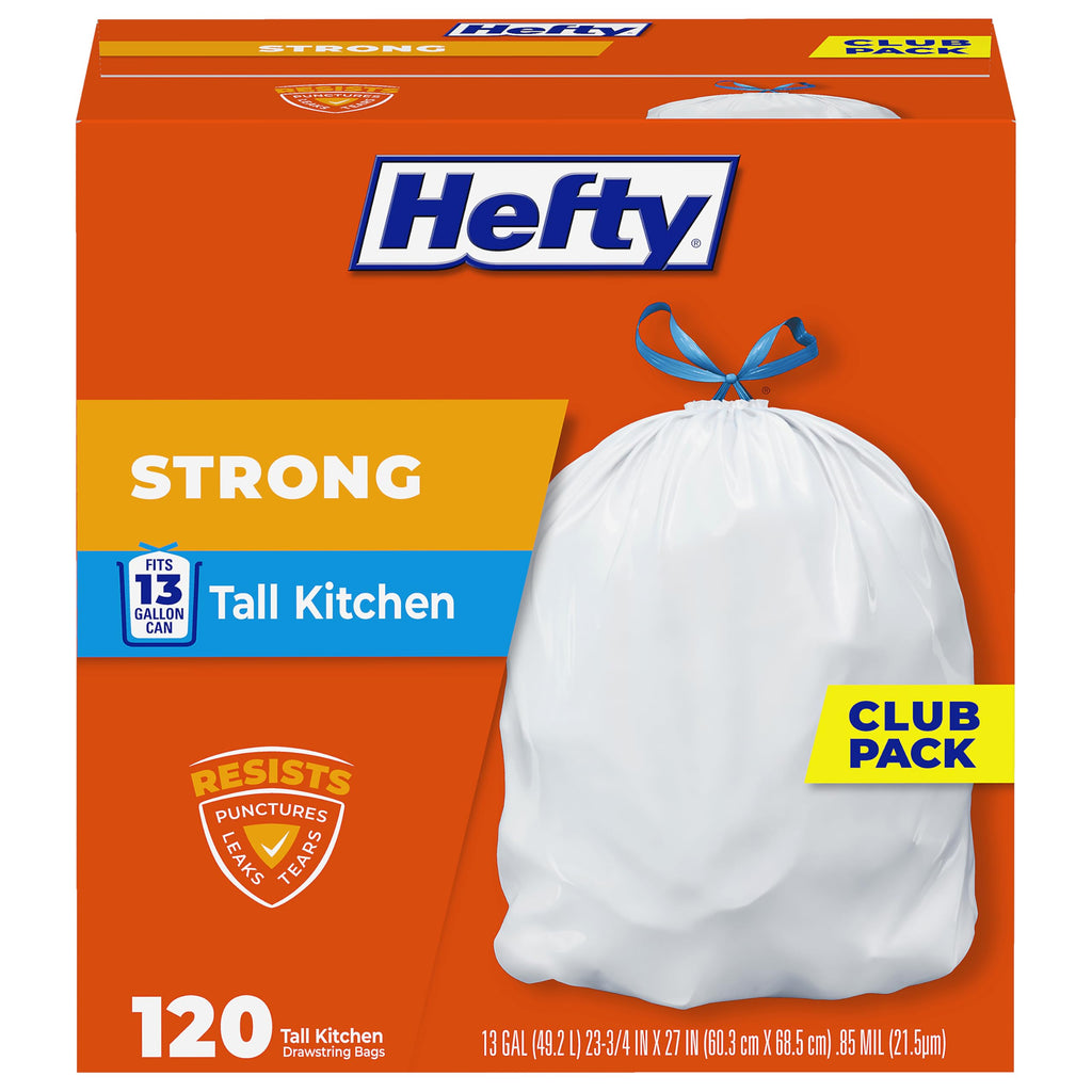 Hefty Strong 13 Gallon Trash Bags - Unscented Drawstrings

