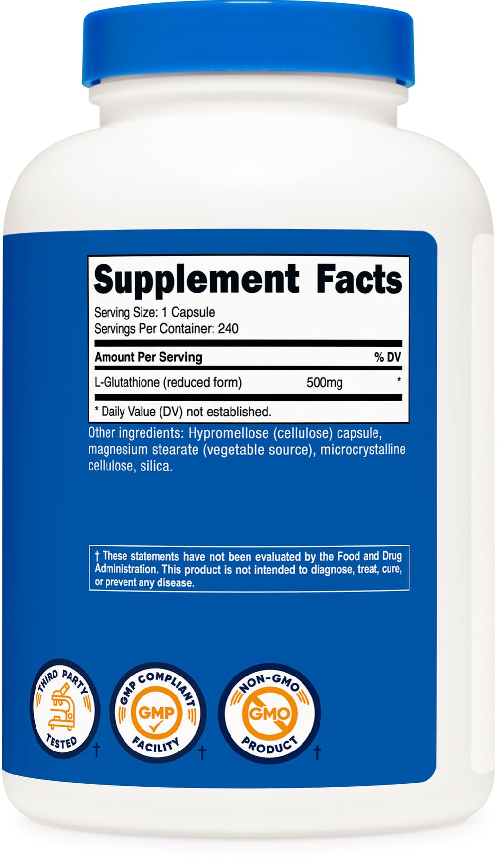 Nutricost Glutathione Capsules 500mg - Gluten Free GMO Free

