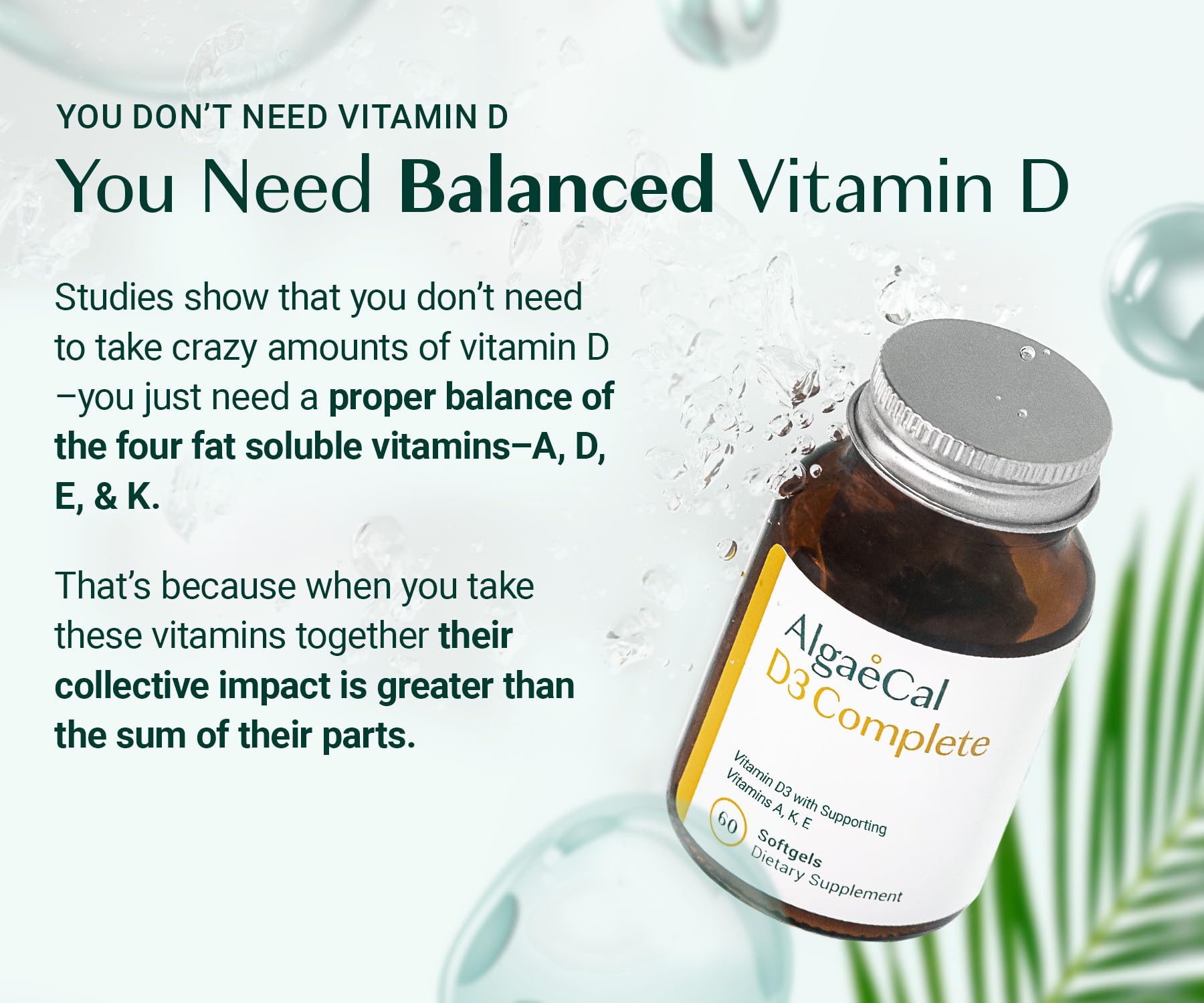 ALGAECAL D3 Complete - Immune & Bone Health with K2 A E

