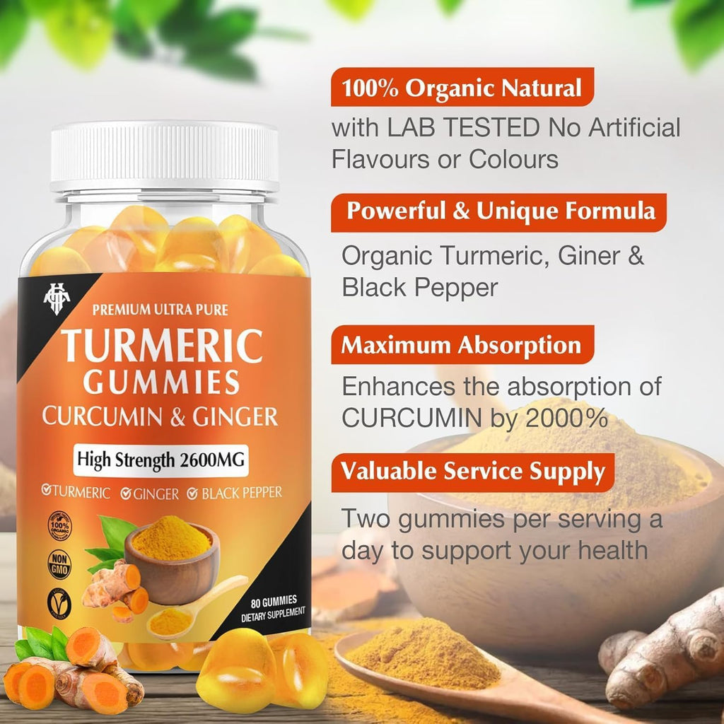 CHANUBITO Turmeric Curcumin Gummies with Ginger & Pepper

