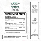 Organics Ocean Iron Supplement with Vitamin C - Plant-Based

