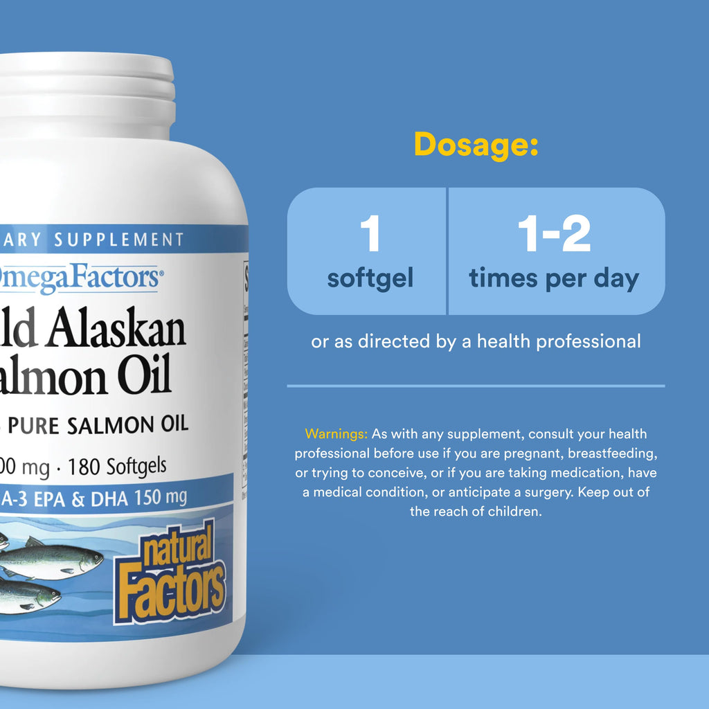 Natural Factors Wild Alaskan Salmon Oil Omega-3 EPA DHA


