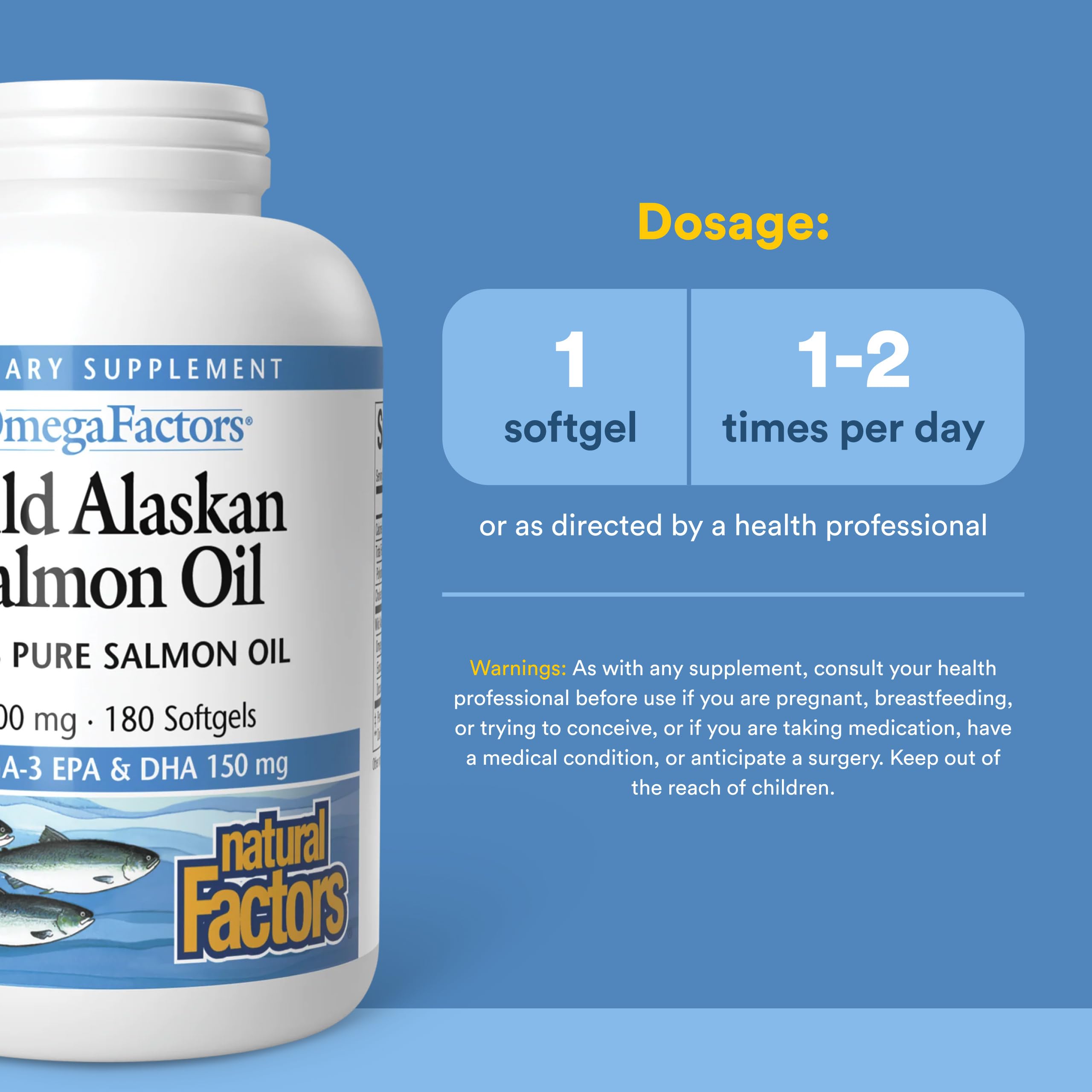 Natural Factors Wild Alaskan Salmon Oil Omega-3 EPA DHA

