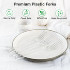 Dealusy Heavy Duty Plastic Forks BPA-Free and Heat Resistant

