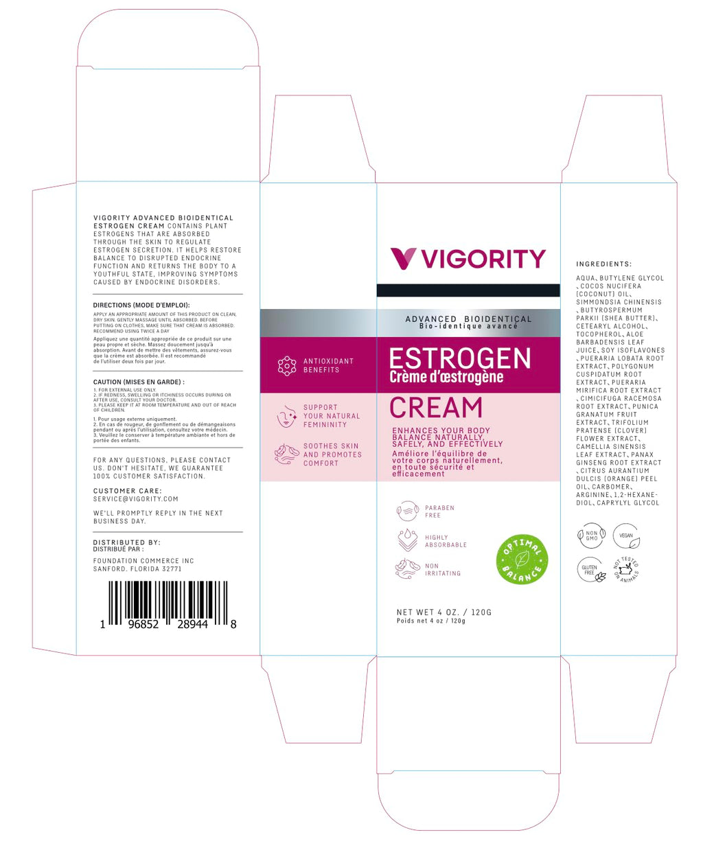 Vigority Estrogen Cream for Women Natural Bioidentical Balance

