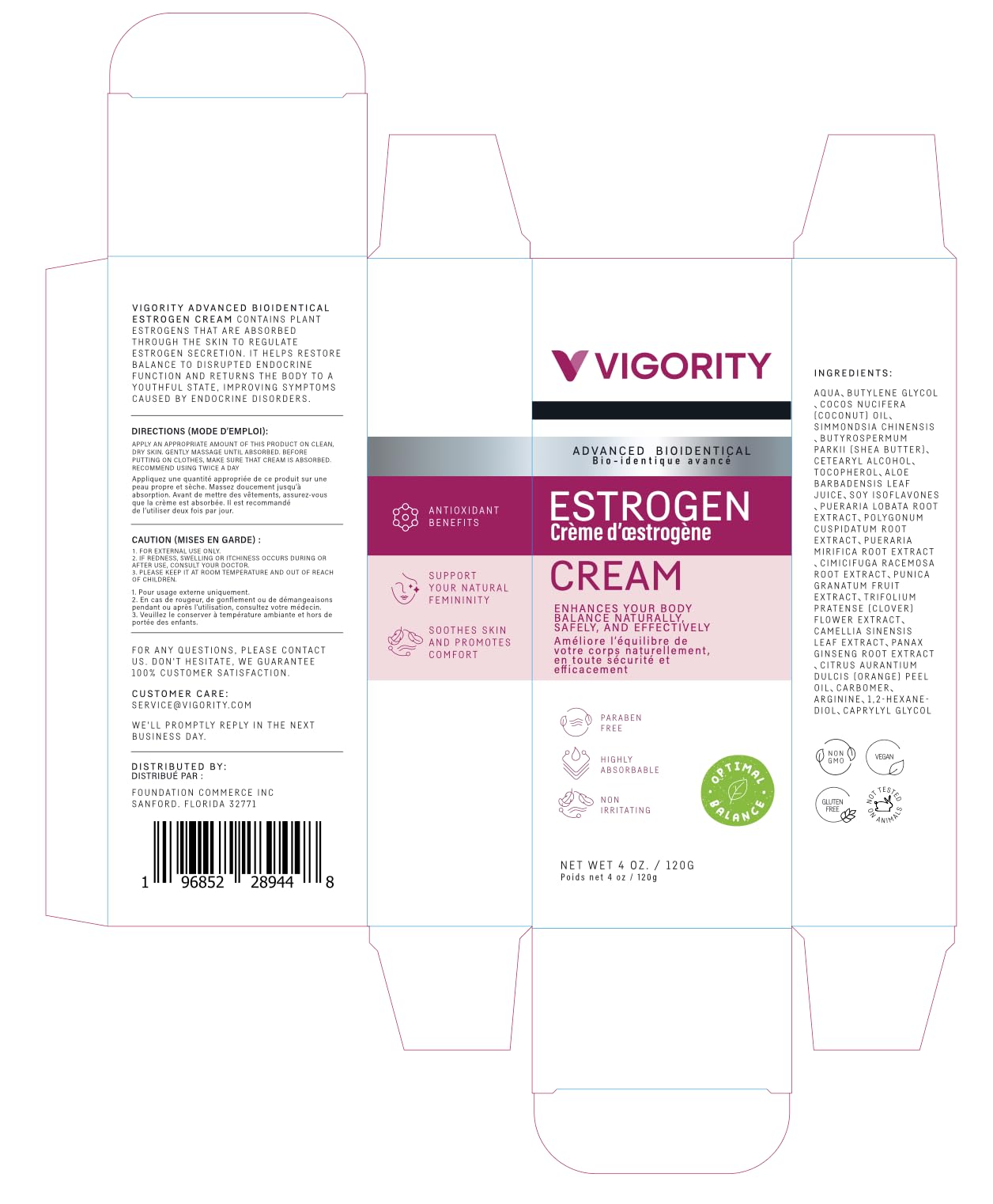 Vigority Estrogen Cream for Women Natural Bioidentical Balance


