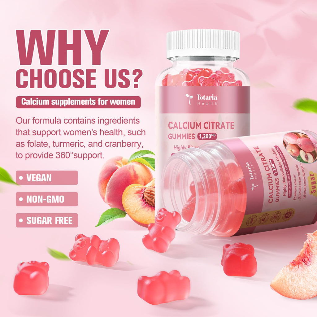 Calcium Citrate Gummies with D3 & K2 for Women | Bone Health

