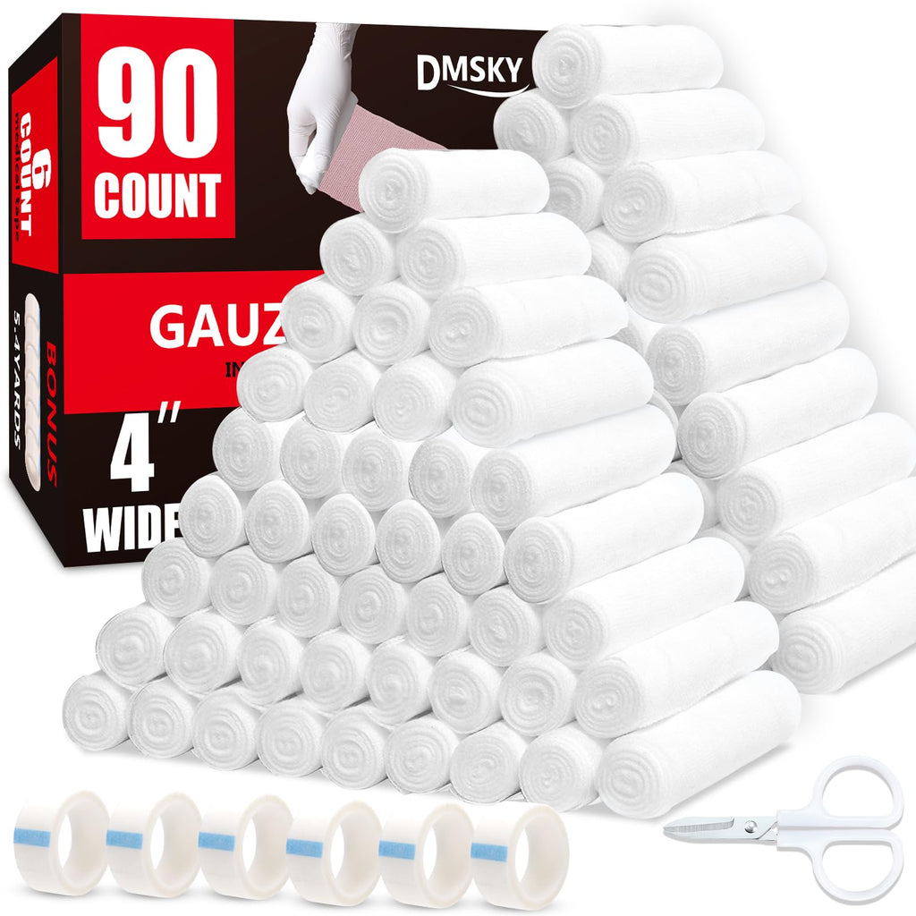 DMSKY Gauze Rolls - Individually Wrapped Non-Sterile Wound Care Bandage