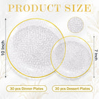 Rubtlamp Clear Plastic Plates with Gold Rim

