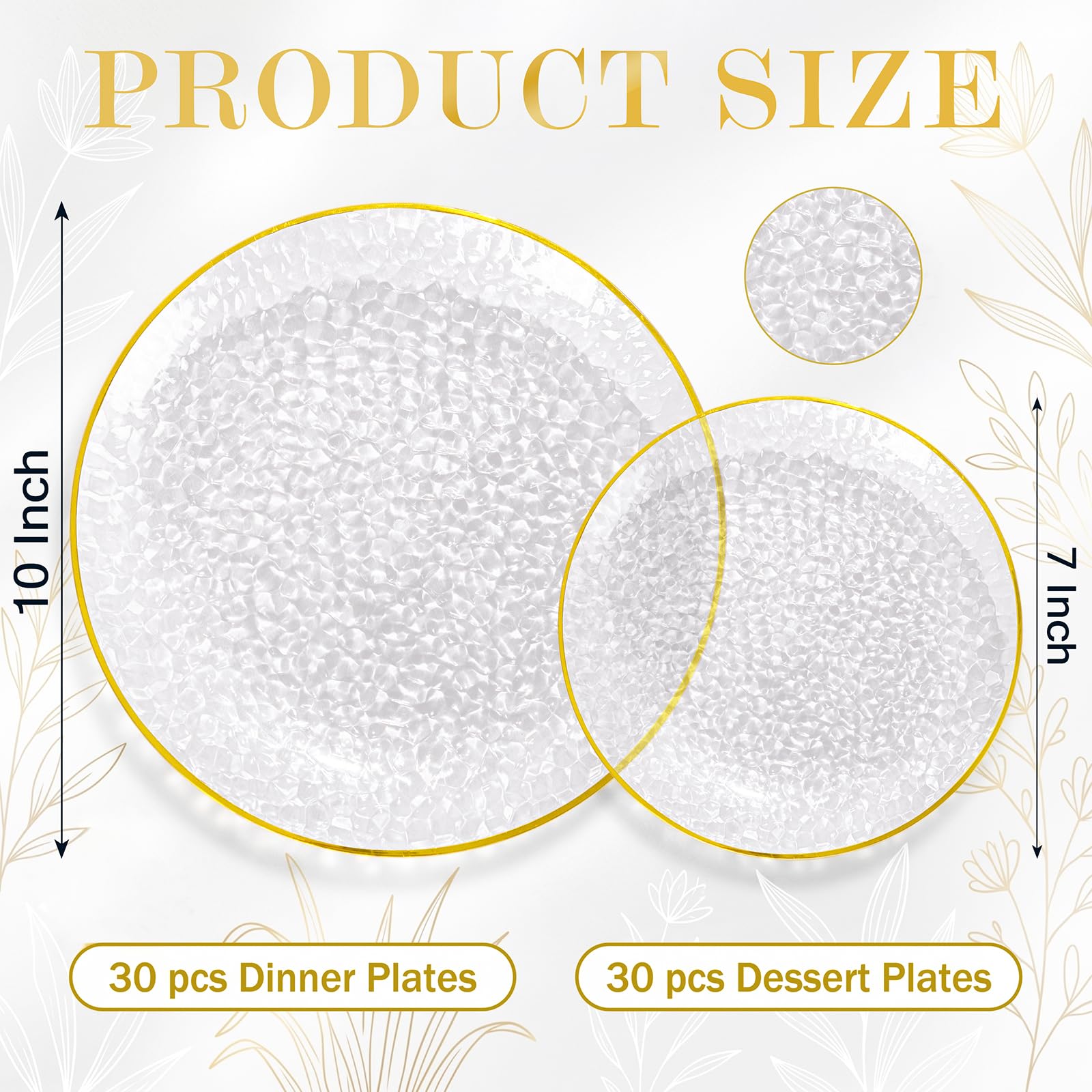 Rubtlamp Clear Plastic Plates with Gold Rim

