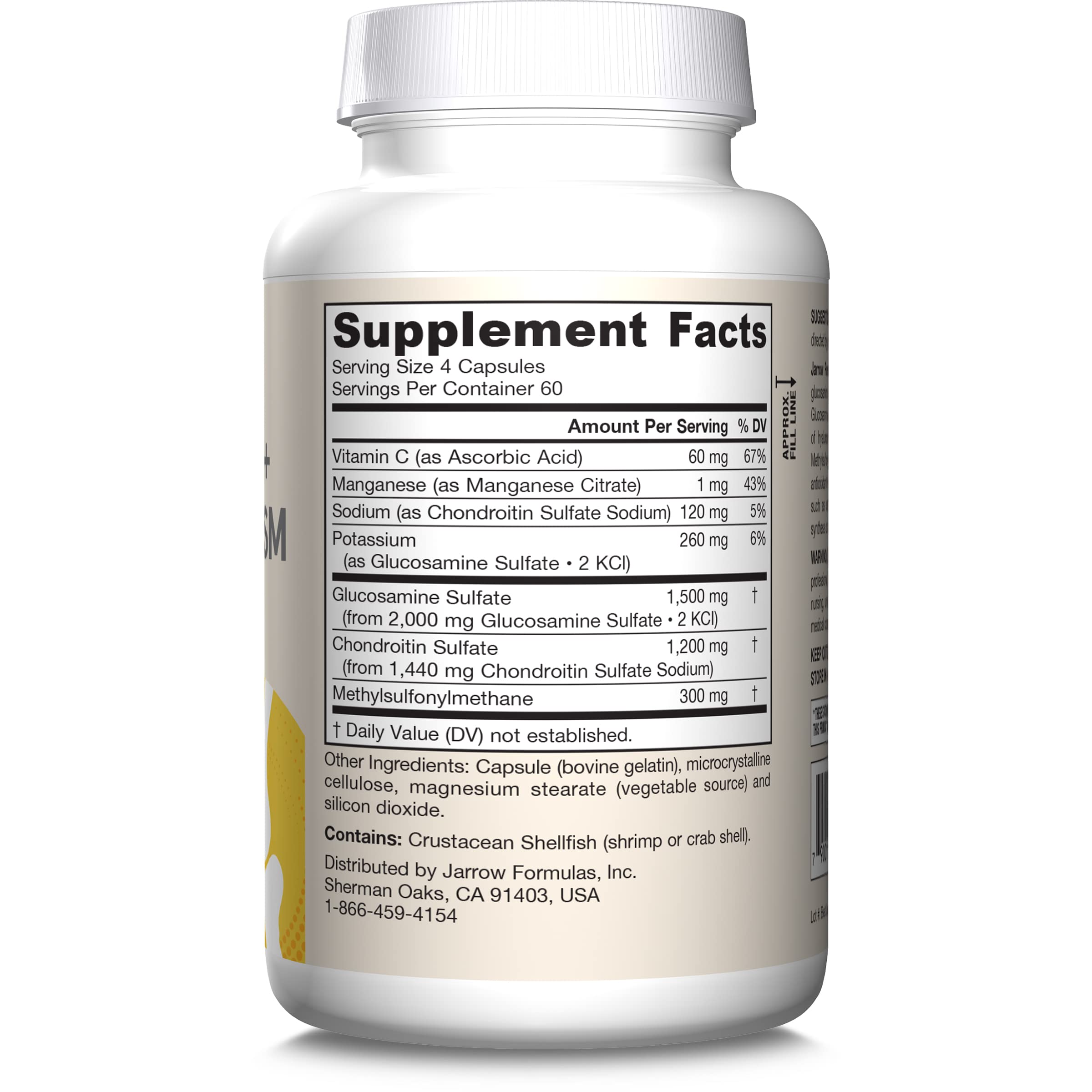 Jarrow Formulas Glucosamine Chondroitin MSM Capsules for Joints

