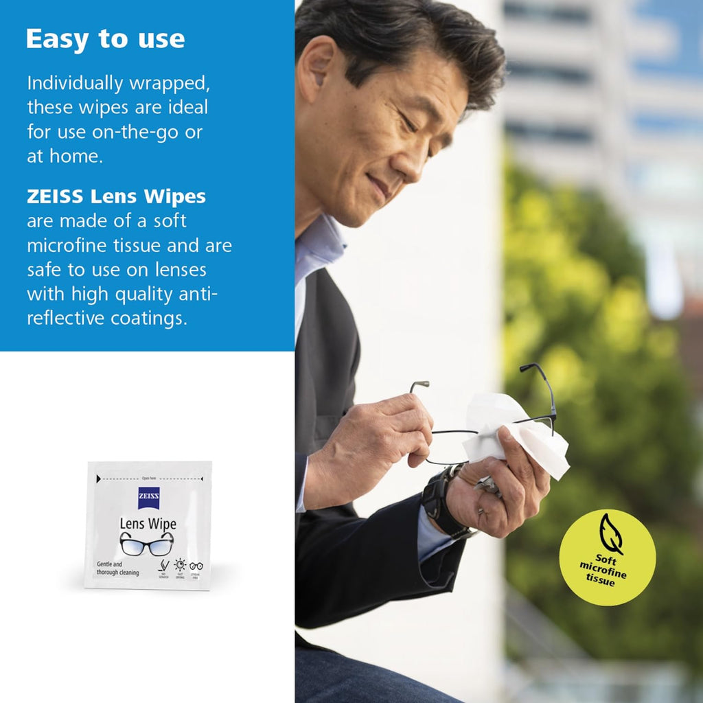 ZEISS Pre-Moistened Glasses Wipes | Lenses Cleaner

