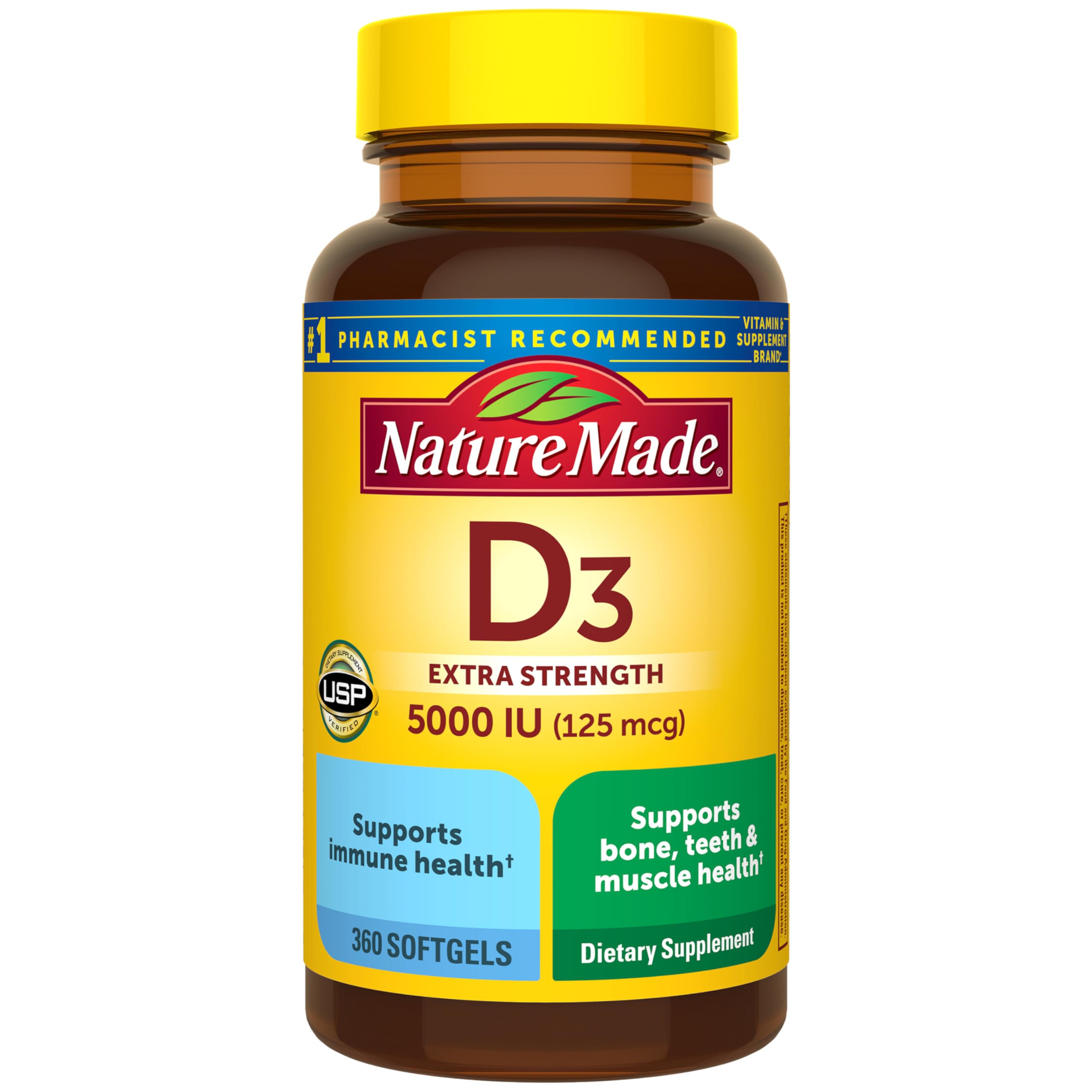 Nature Made Vitamin D3 5000 IU Softgels | Extra Strength

