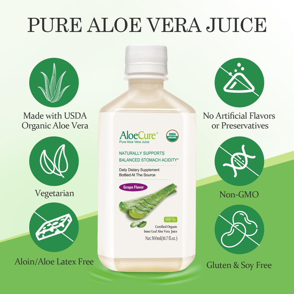 AloeCure Organic Aloe Vera Juice Inner Leaf Gel

