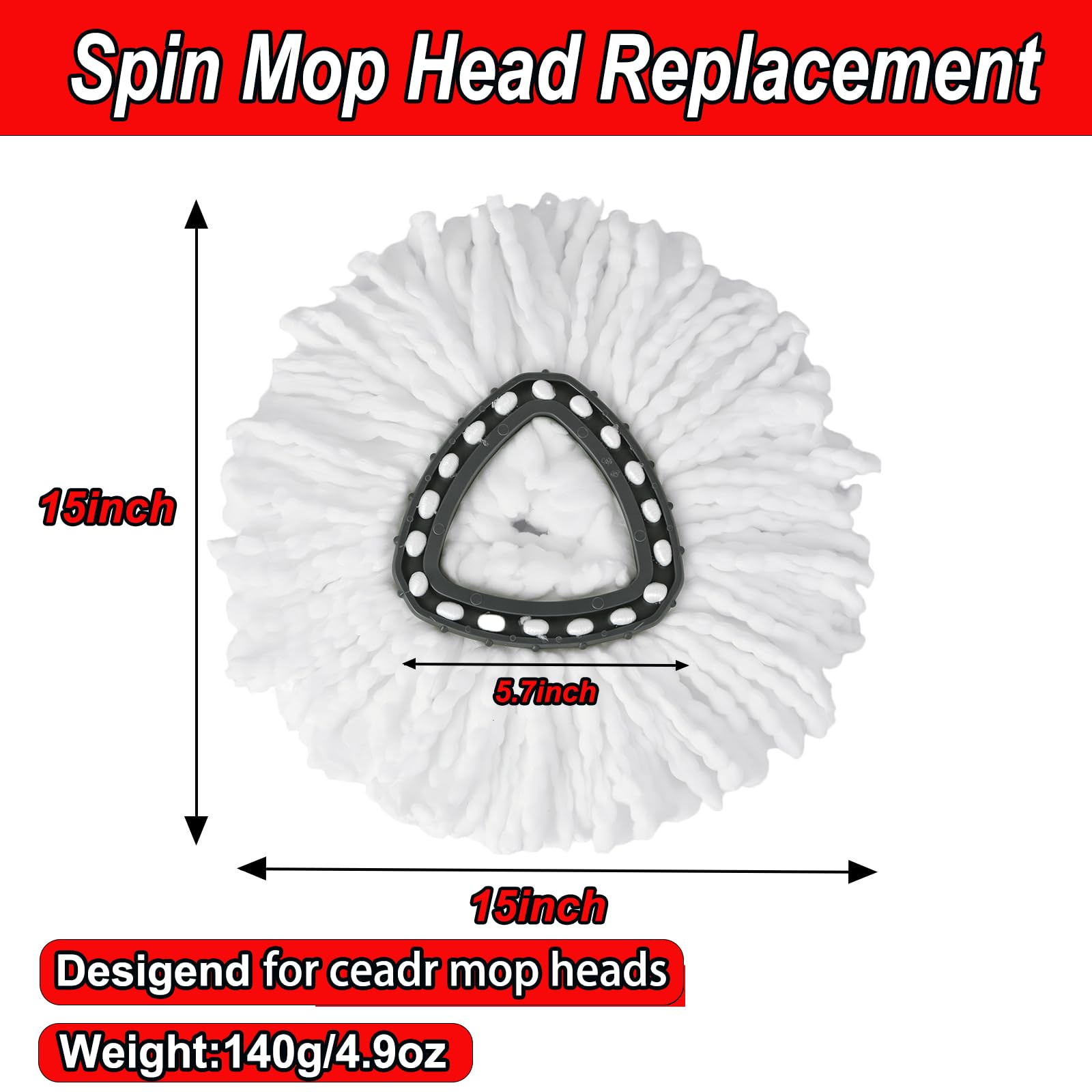 Spin Mop Replacement Head Microfiber Refills

