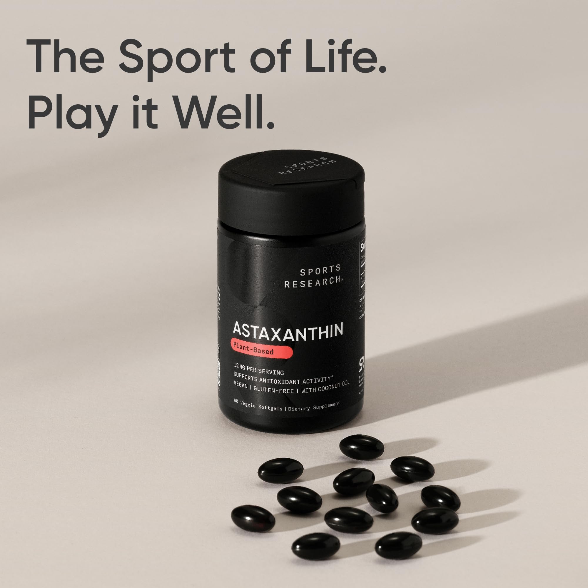 Sports Research Astaxanthin from Algae - Vegan Softgels

