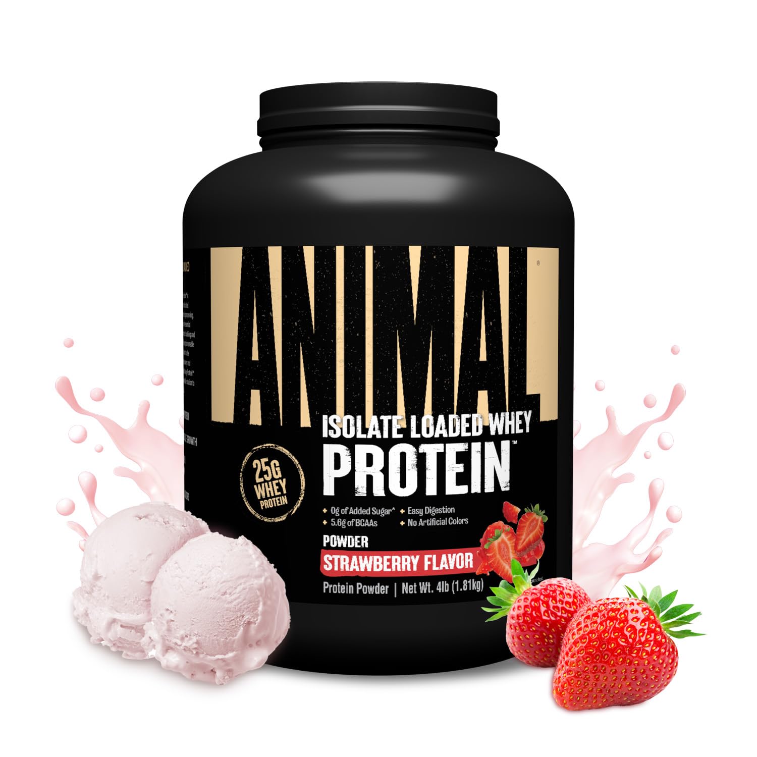 Animal Whey Isolate Protein Powder - 25g Protein, Digestive Enzymes