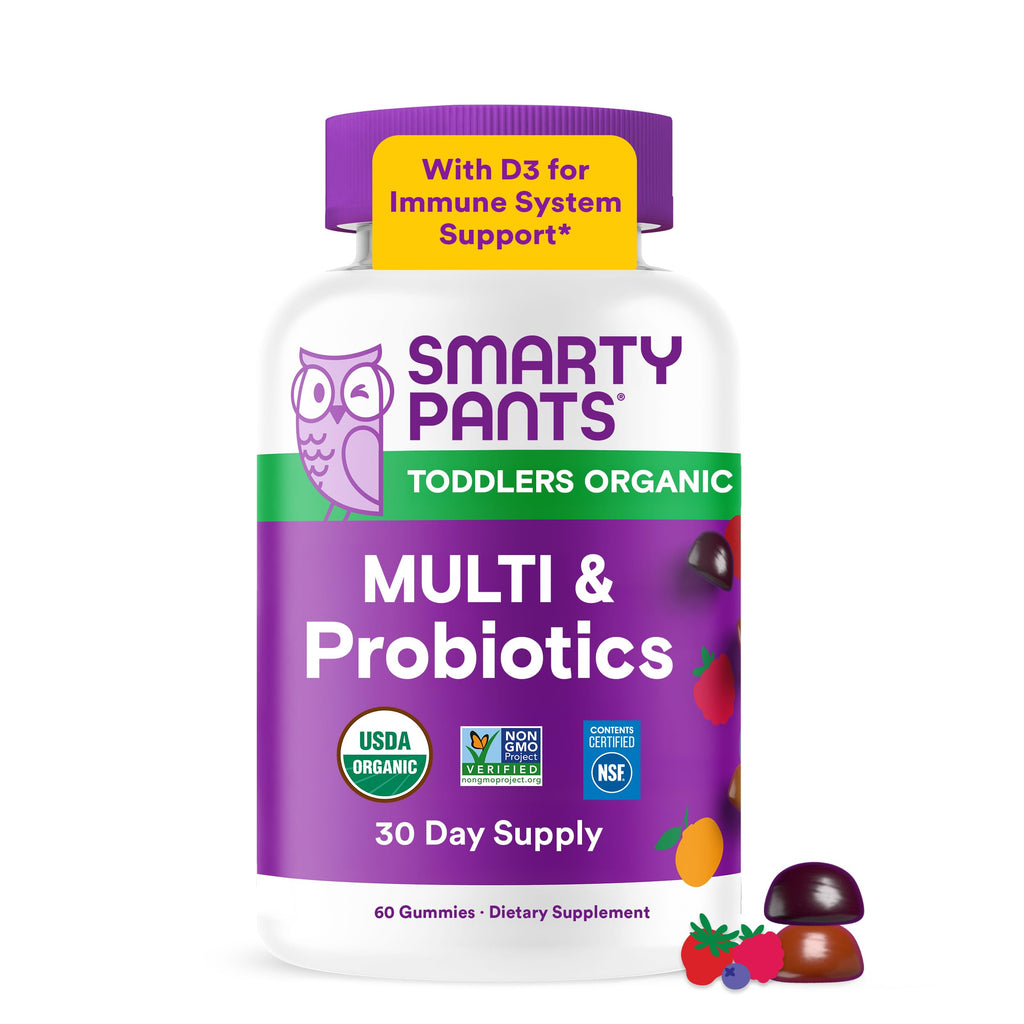 SmartyPants Organic Toddler Multivitamin Gummies | Gluten Free

