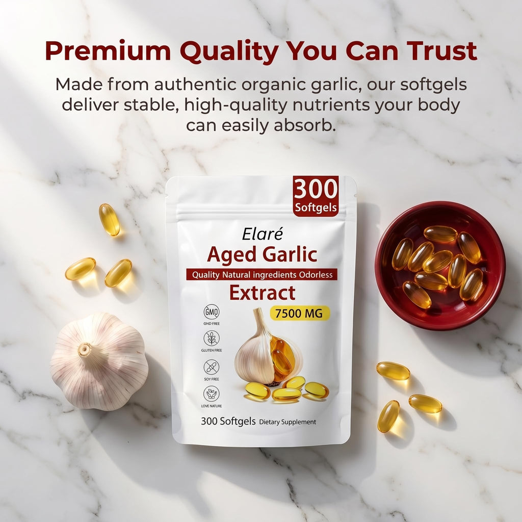 Elare Aged Garlic Extract Capsules | Heart & Immune Support

