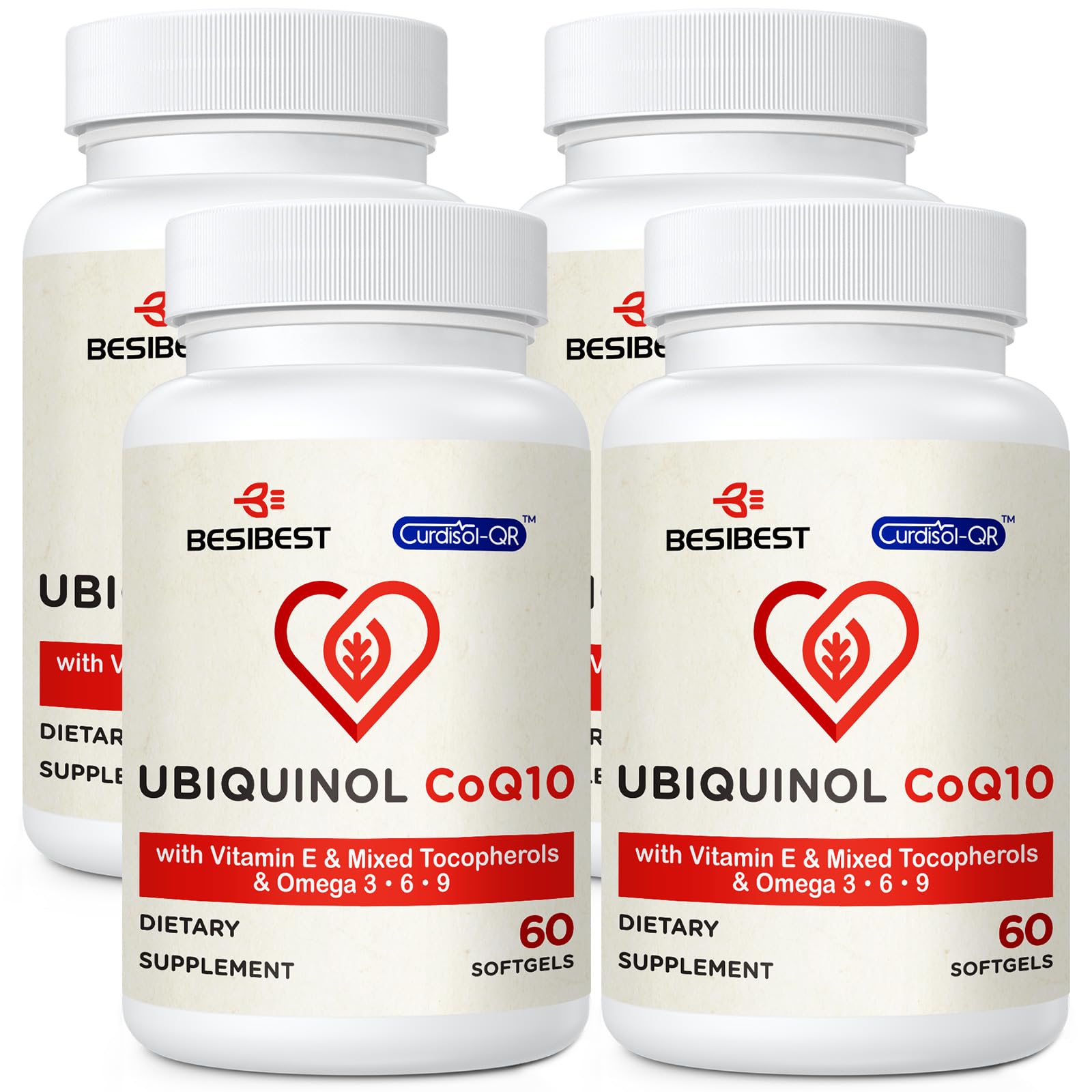 Besibest Ubiquinol CoQ10 600mg Softgels with Vitamin E
