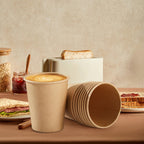 SIUQ Kraft Paper Cups Unbleached Disposable Drinking Cups|Leak-Proof

