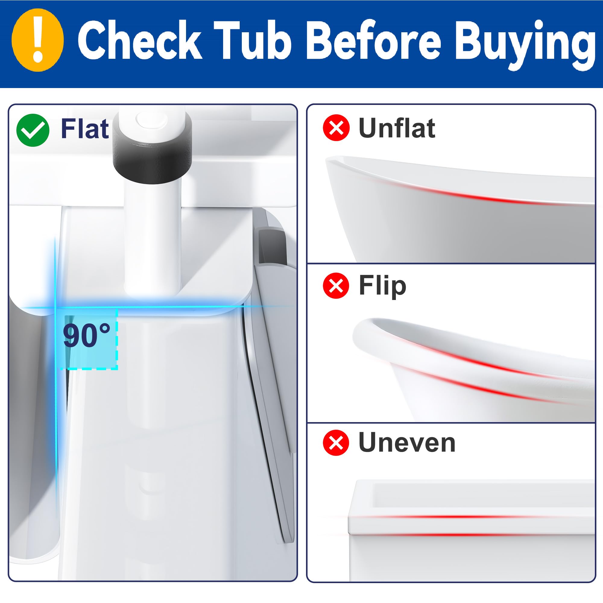 Bathtub Safety Rail Grab Bar with Non-Slip Grip for Seniors

