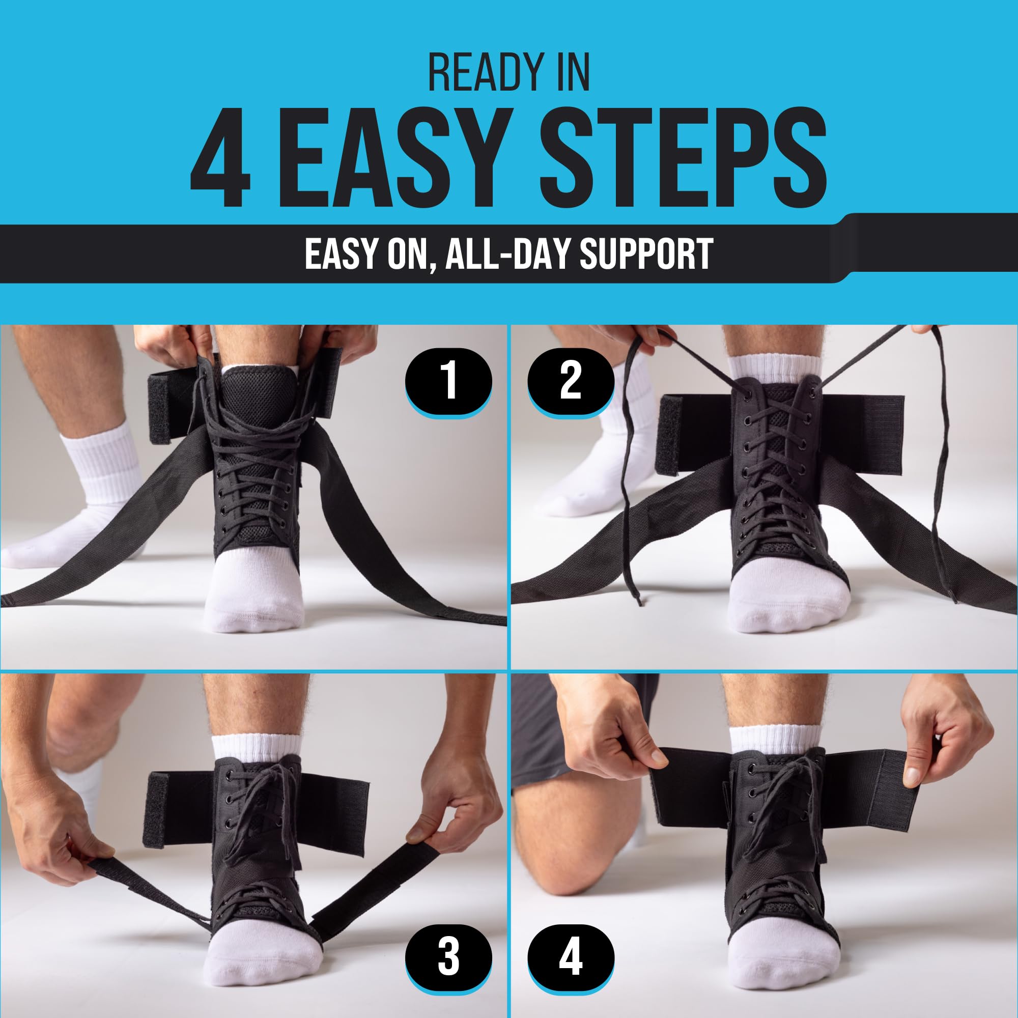 Ankle Brace Lace-Up Adjustable Support for Sprains

