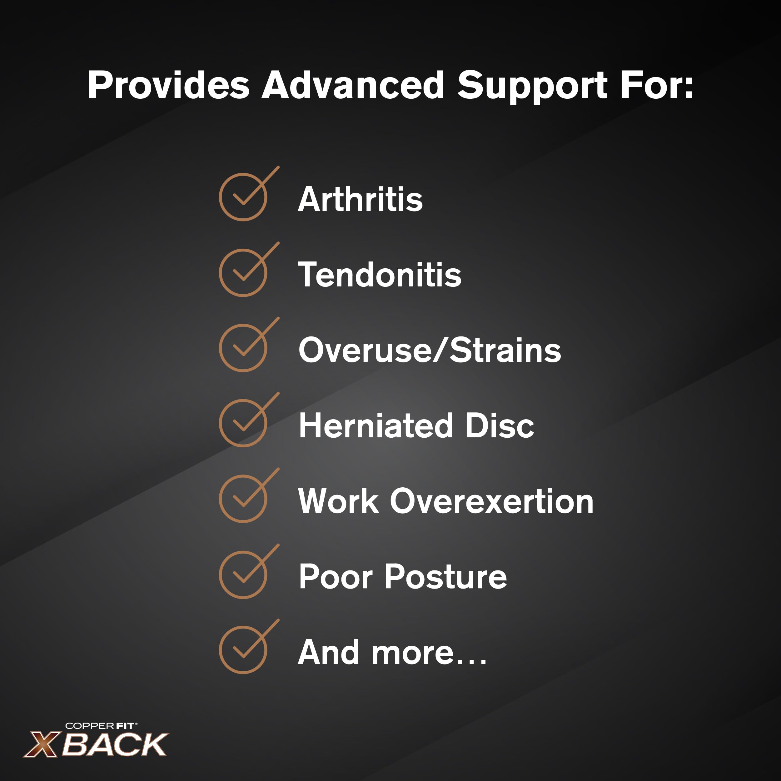 Copper Fit X-Back Back Brace - Adjustable Lumbar Support

