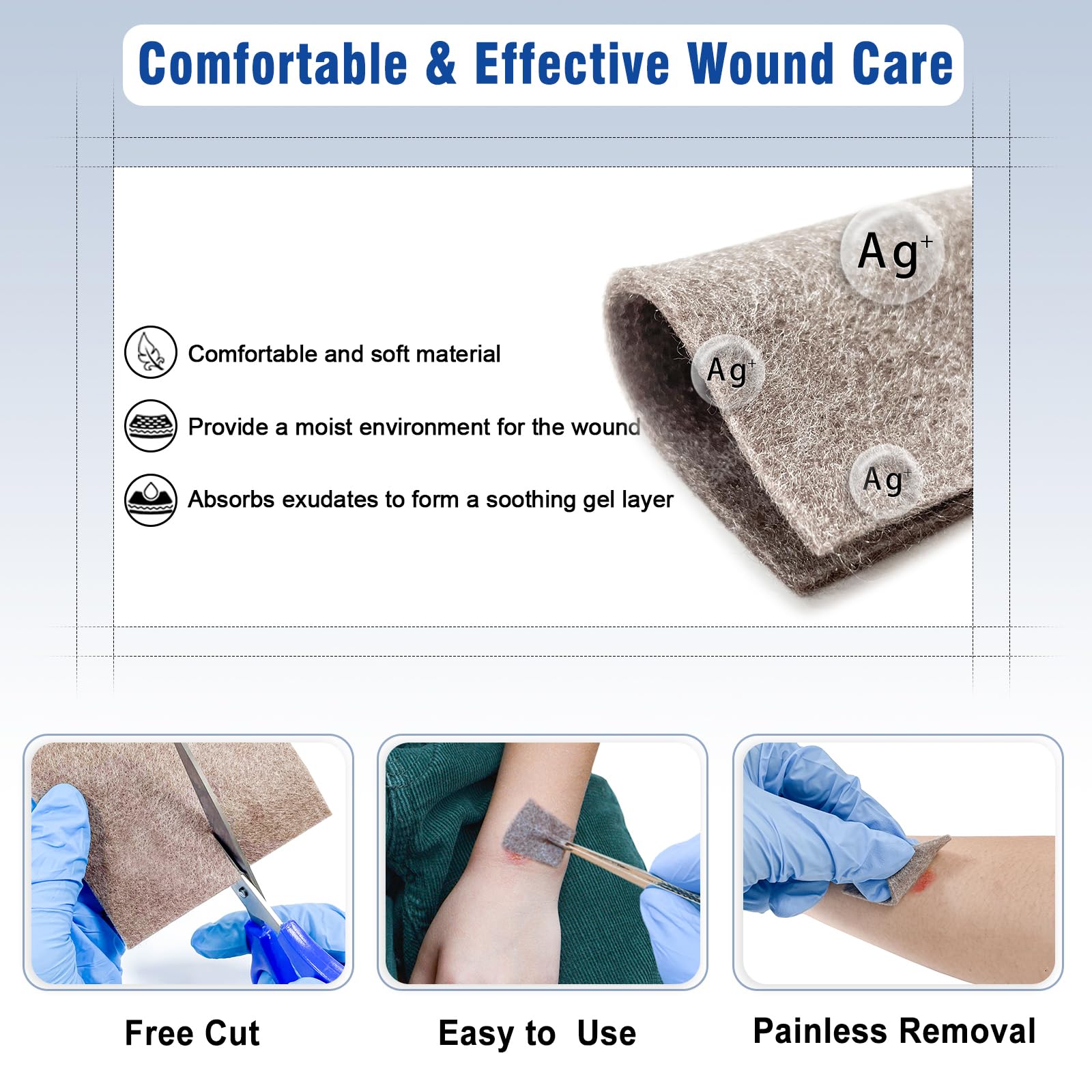Ceeport Silver Calcium Alginate Wound Dressing Pads

