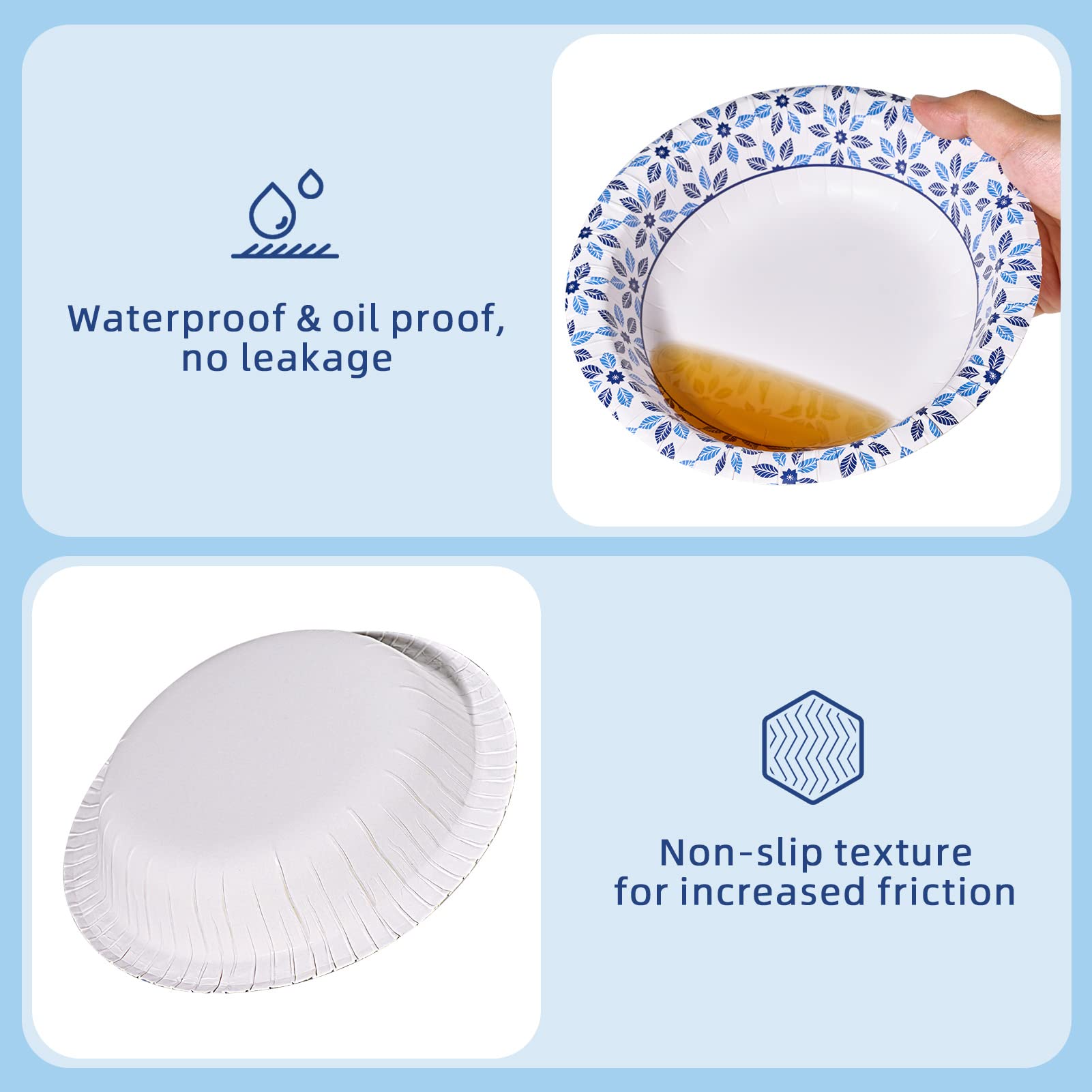JOLLY CHEF Disposable Paper Bowls | Heavy Duty Soak-Proof

