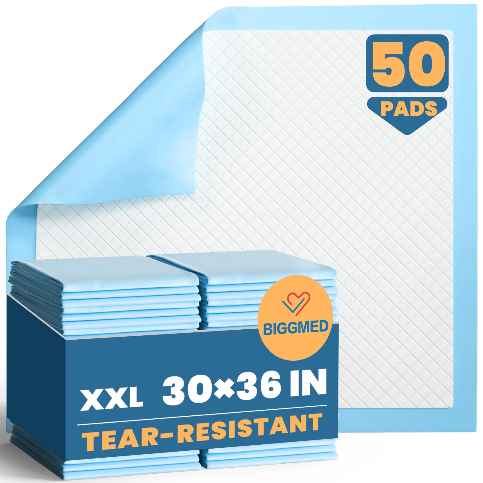 BIGGMED Disposable Bed Pads for Incontinence, Underpads