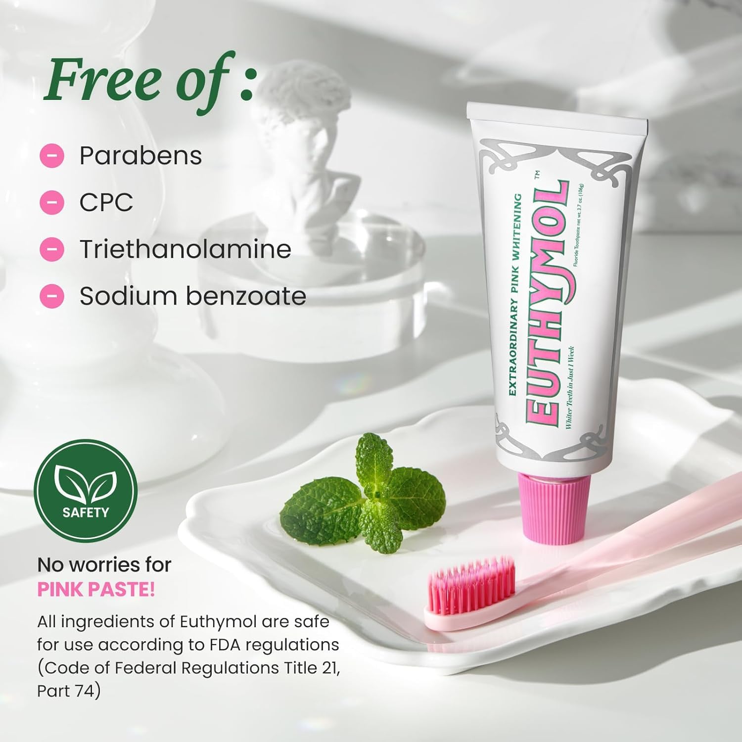 EUTHYMOL Whitening Toothpaste - Fluoride & Stain Removal

