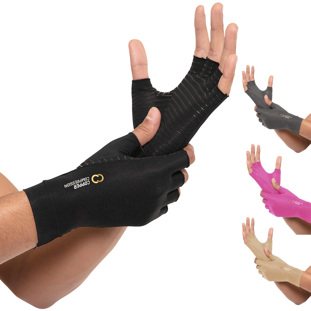 Copper Compression Arthritis Gloves – Fingerless Hand Support

