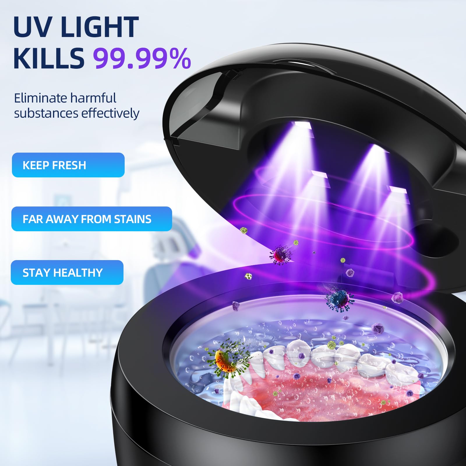 EcoBasic Ultrasonic Retainer Cleaner | UV-C 200ML

