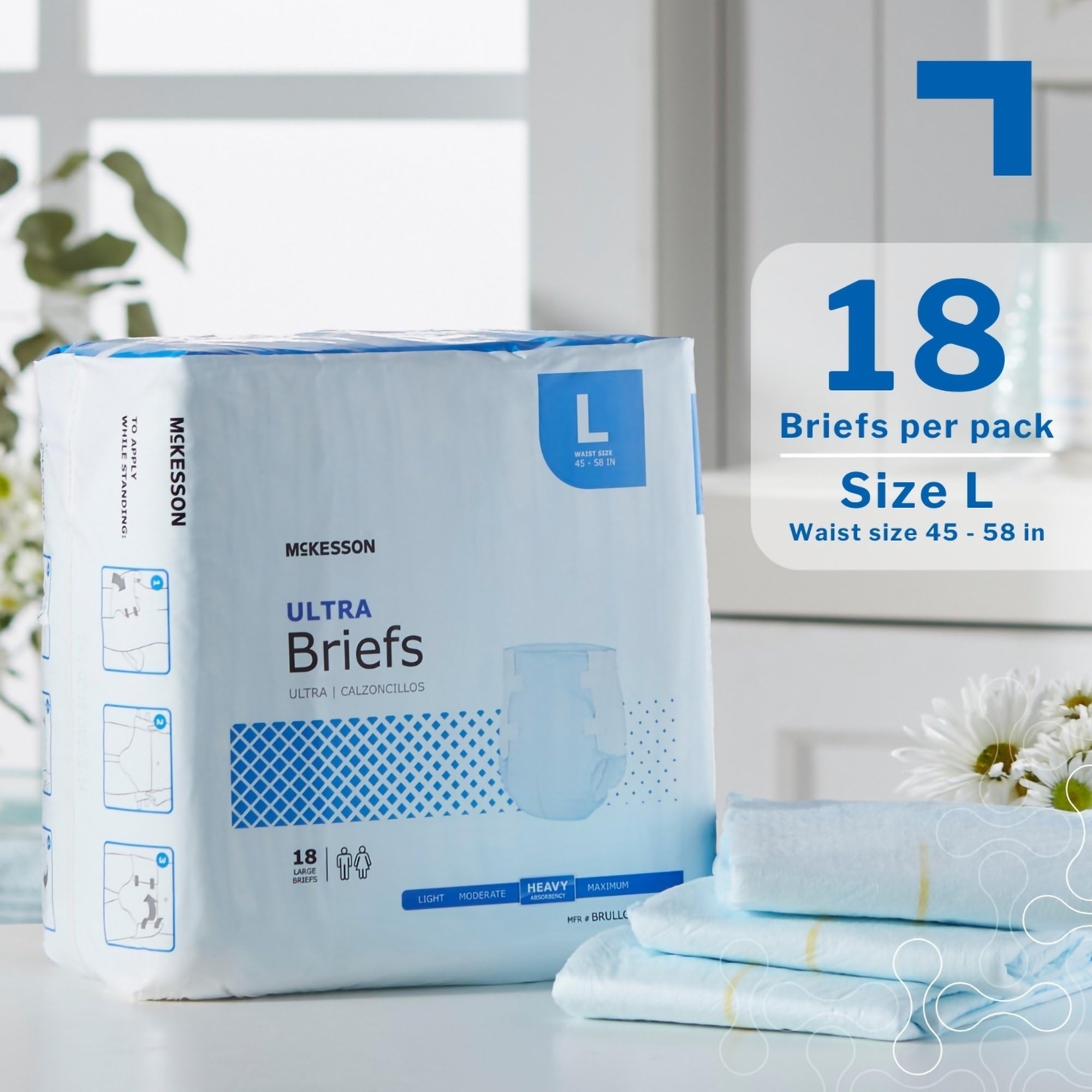 McKesson Ultra Briefs Heavy Absorbency Incontinence Briefs


